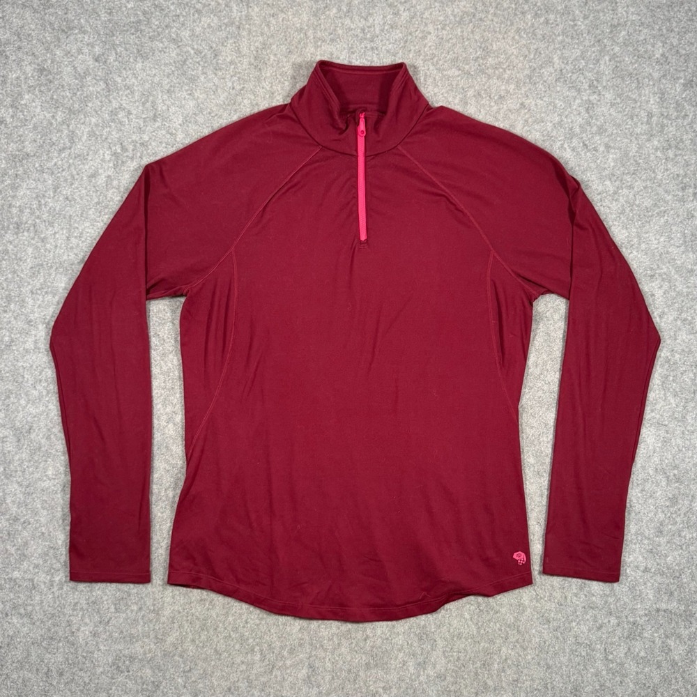 Mountain Hardwear Maroon Butter Zippity 1/4 Zip Pullover Women's Size XL